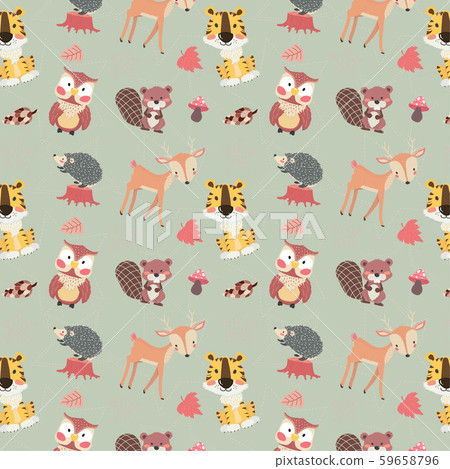 cute woodland animals character autumn season cute woodland animals character autumn season 59658796