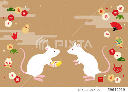 Mouse New Year's card to send cheese New Year's card 59659019
