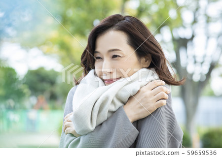 女圍巾戶外冬季寒冷 59659536