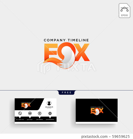 Fox Tail logo template and business card Fox Tail logo template and business card 59659625