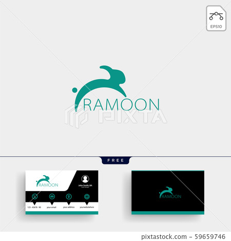 jumping rabbit or bunny logo template and business jumping rabbit or bunny logo template and business 59659746