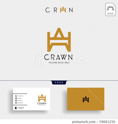letter AW Crown Gold Initial logo template letter AW Crown Gold Initial logo template 59661250