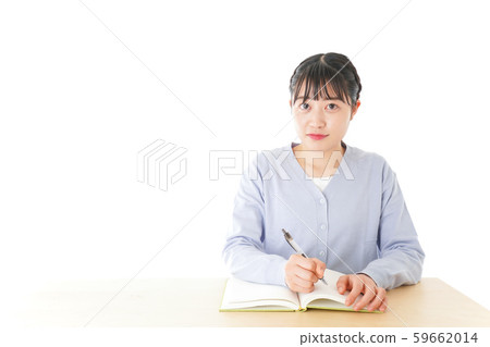 Young female student taking classes Young female student taking classes 59662014