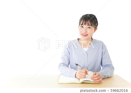 Young female student taking classes Young female student taking classes 59662016