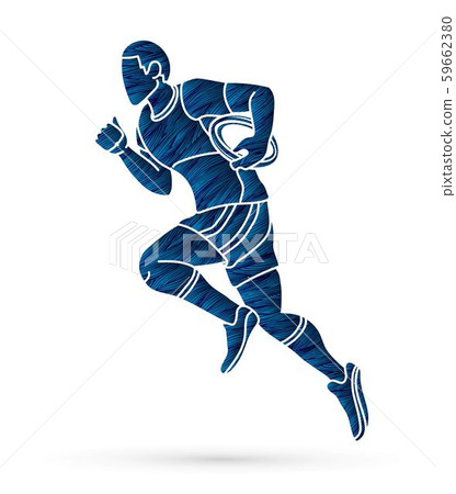 Rugby player action, cartoon sport graphic vector Rugby player action, cartoon sport graphic vector 59662380