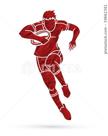 Rugby player action, cartoon sport graphic vector Rugby player action, cartoon sport graphic vector 59662381