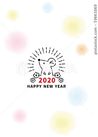 2020年新年賀卡子模板 2020年新年賀卡子模板 59663869