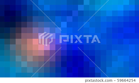 Vector abstract pixel or geometric pattern background. Illustration of squares with color blue blurred gradient background. Vector multicolor mosaic or rectangular background design for wallpaper 59664254