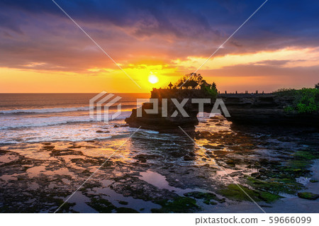 Beautiful sunset at Tanah loh temple in Bali 59666099