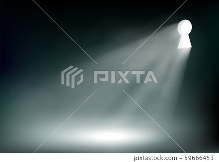 Keyhole with light in the door lock. Keyhole with light in the door lock. 59666451