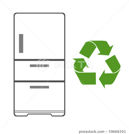 Refrigerator and recycle symbol 59666501