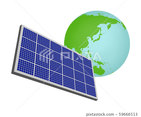 太陽能電池板和地球 59666513