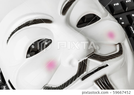 Computer hacker mask and keyboard Computer hacker mask and keyboard 59667452