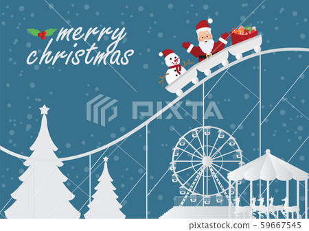 Christmas greeting card with christmas santa claus 59667545