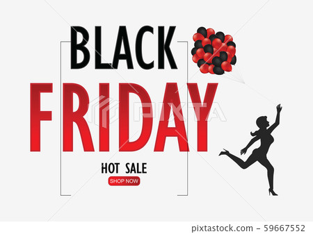 Black Friday sale with woman holding glossy 59667552