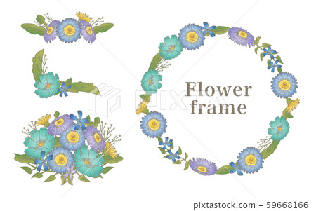 Illustration of flower frame: cold color Illustration of flower frame: cold color 59668166