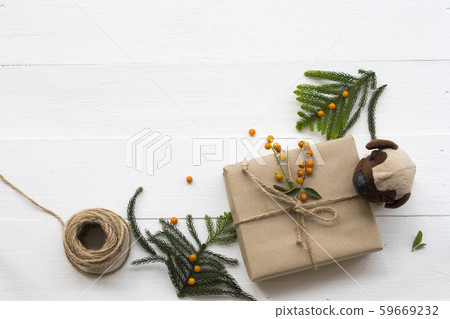 gift box for special day in festival day christmas and new year with leaf 59669232