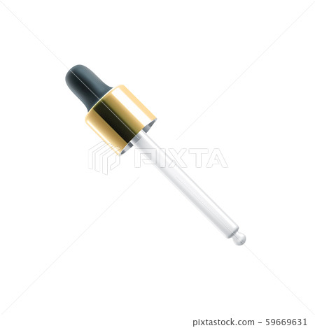 Glass dropper with golden cap from cosmetic Glass dropper with golden cap from cosmetic 59669631