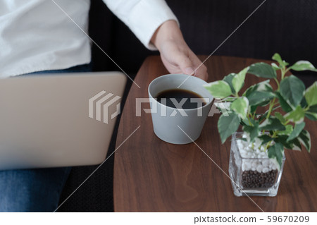 Female hand working with laptop Female hand working with laptop 59670209