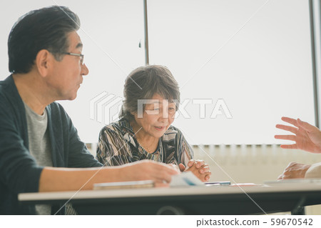 senior, husband and wife, aged 59670542