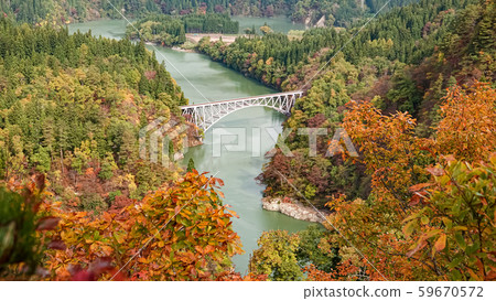 Tadami Line facade in Fukushima,Japan 59670572