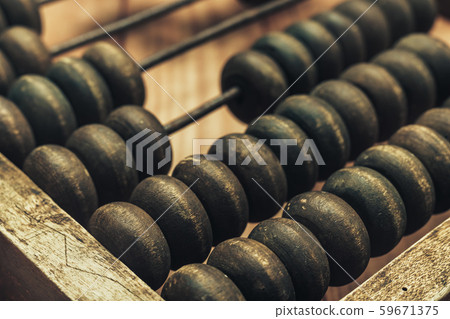 Close up Beautiful old  Vintage wooden  abacus on. 59671375