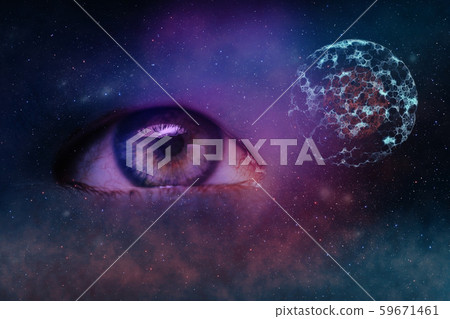 Close up Abstract eye concept looking on a cell Close up Abstract eye concept looking on a cell 59671461