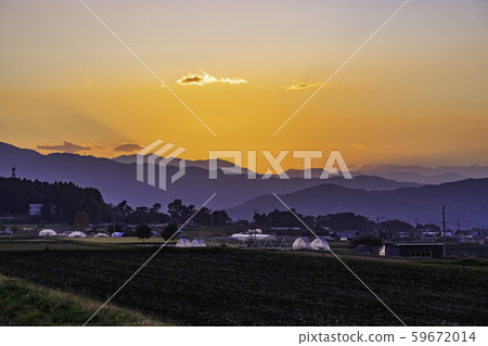 Tateshina的（Nagano）農村和阿爾卑斯山夜景 59672014