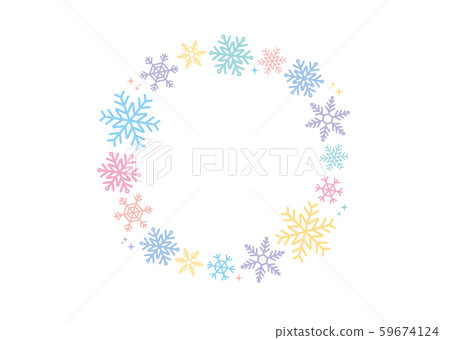 Colorful snowflake circle frame Colorful snowflake circle frame 59674124