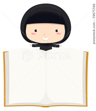 Kid Girl Qatar Open Book Illustration Kid Girl Qatar Open Book Illustration 59675566