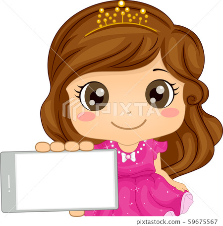 Kid Girl Mobile Arcade Game Princess Illustration Kid Girl Mobile Arcade Game Princess Illustration 59675567