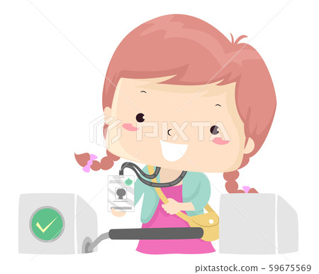 Kid Girl Electronic School Illustration Kid Girl Electronic School Illustration 59675569