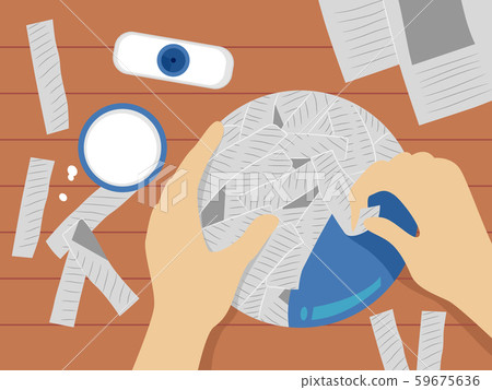 Hands Papier Mache Illustration 59675636