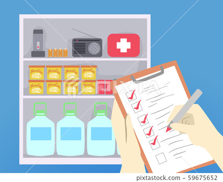 Hands Hurricane Check List Illustration 59675652