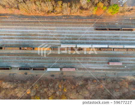 Metal recycling from industrial work drone above 59677227