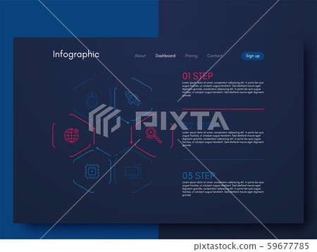Vector graphics infographics with six options. 59677785