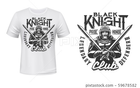 Medieval knight in armor t-shirt print 59678582