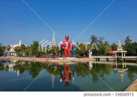 demon statue at wat Phai Rong Wua, Suphanburi demon statue at wat Phai Rong Wua, Suphanburi 59680973