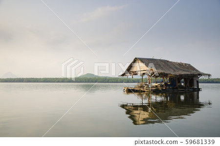 Traditional fishermen wooden houses, Thailand 59681339
