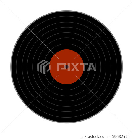 vinyl record icon on white background. flat... - Stock Illustration ...