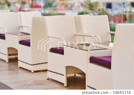 Empty terrace with a table and chairs outdoor 59685158