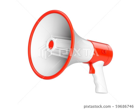 3D Rendering Megaphone isolated on white background 59686746
