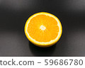 Organic freshness Orange fruit cutting taste sweet and sour on isolate black background  59686780