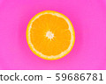 Organic freshness Orange fruit cutting taste sweet and sour on isolate pink pastel background  59686781