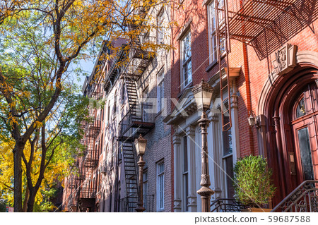 《紐約》曼哈頓下城格林威治村居民區 59687588