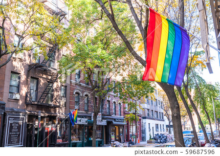 <<New York>> Lower Manhattan Greenwich Village residential area <<New York>> Lower Manhattan Greenwich Village residential area 59687596