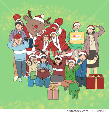 Illustration, christmas, family, santa 59689516