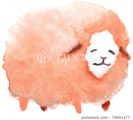 水彩插圖羊感到放鬆 水彩插圖羊感到放鬆 59691477