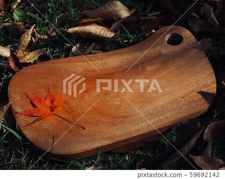 木切板和楓葉 59692142
