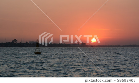 Sunset on Mekong River in Vietnam Sunset on Mekong River in Vietnam 59692405